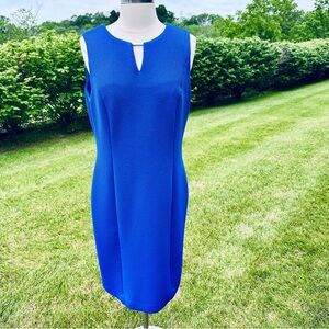 Calvin Klein Blue Midi Sheath Dress